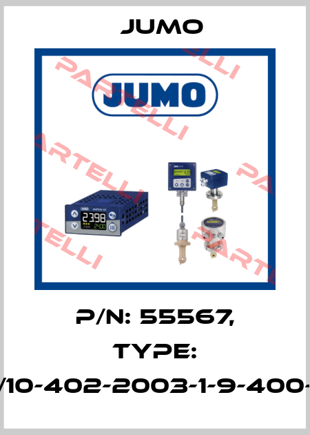 P/N: 55567, Type: 902020/10-402-2003-1-9-400-104/000 Jumo