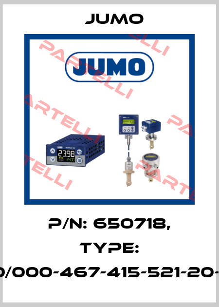 p/n: 650718, Type: 401020/000-467-415-521-20-61/000 Jumo