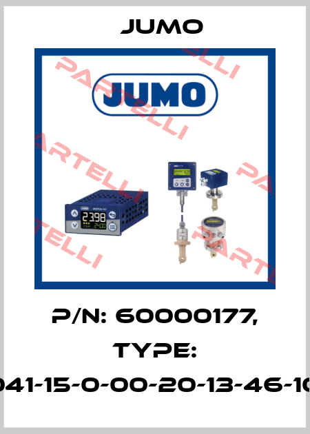 P/N: 60000177, Type: 603021/02-1-041-15-0-00-20-13-46-100-15-12,7/000 Jumo