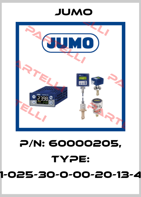 P/N: 60000205, Type: 603026/0202-1-025-30-0-00-20-13-46-150-15-6/000 Jumo