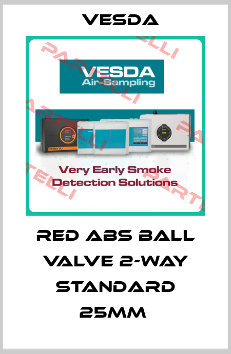 Red ABS Ball Valve 2-Way Standard 25mm  Vesda