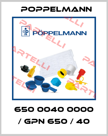 650 0040 0000 / GPN 650 / 40 Poppelmann
