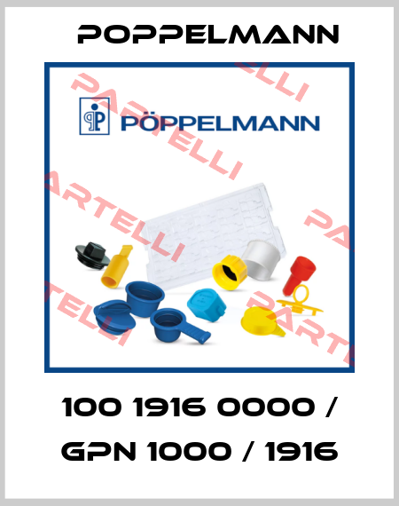 100 1916 0000 / GPN 1000 / 1916 Poppelmann