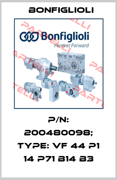 p/n: 200480098; Type: VF 44 P1 14 P71 B14 B3 Bonfiglioli