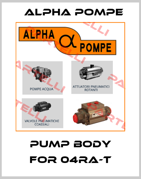 Pump body for 04RA-T Alpha Pompe