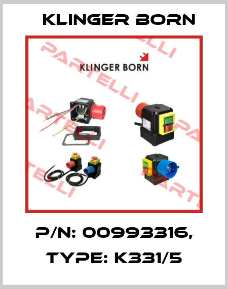 P/N: 00993316, Type: K331/5 Klinger Born