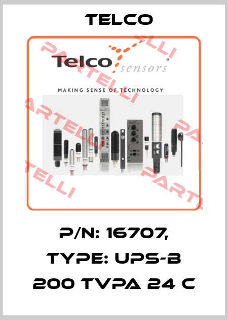 P/N: 16707, Type: UPS-B 200 TVPA 24 C Telco