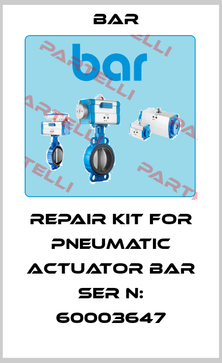 Repair kit for pneumatic actuator BAR ser N: 60003647 bar