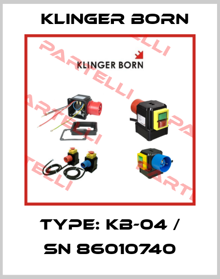 Type: KB-04 / SN 86010740 Klinger Born