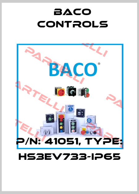 P/N: 41051, Type: HS3EV733-IP65 Baco Controls