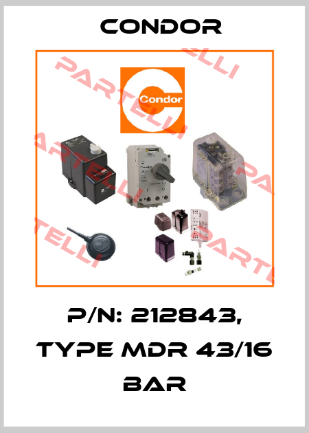 P/N: 212843, Type MDR 43/16 bar Condor