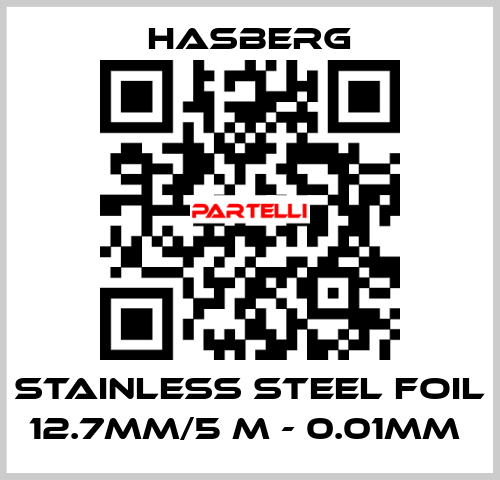 stainless steel foil 12.7mm/5 m - 0.01mm  Hasberg