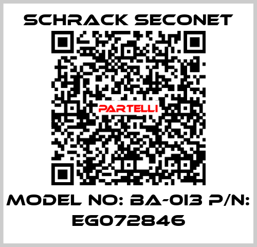 Model No: BA-0I3 P/N: EG072846 Schrack Seconet