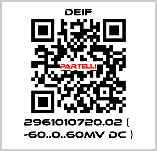 2961010720.02 (  -60..0..60mV DC ) Deif