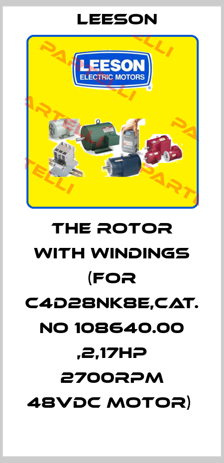 THE ROTOR WITH WINDINGS (FOR C4D28NK8E,CAT. NO 108640.00 ,2,17HP 2700RPM 48VDC MOTOR)  LEESON Electric