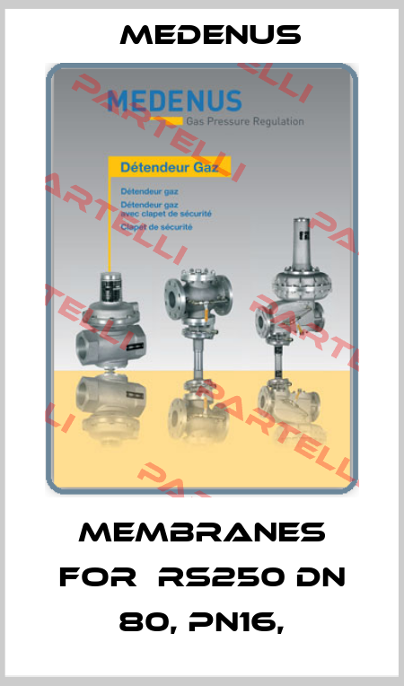 membranes for  RS250 DN 80, PN16, Medenus