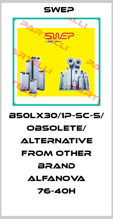 B50Lx30/1P-SC-S/ obsolete/ alternative from other brand alfanova 76-40h Swep