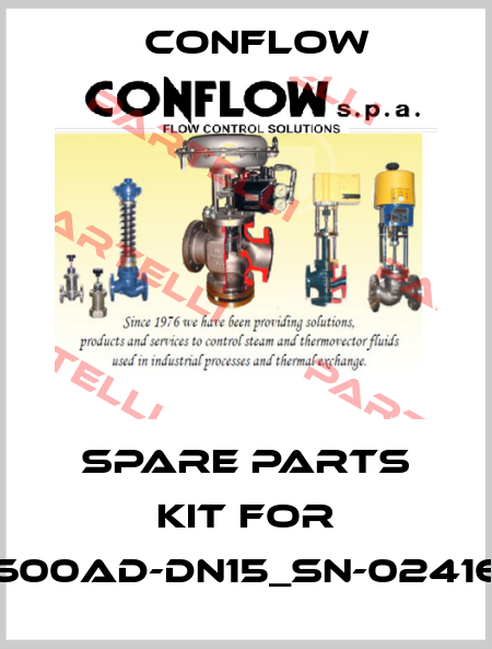 Spare parts kit for 2600AD-DN15_SN-024165 CONFLOW