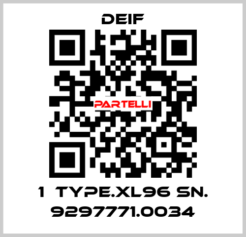 1  TYPE.XL96 SN. 9297771.0034 Deif