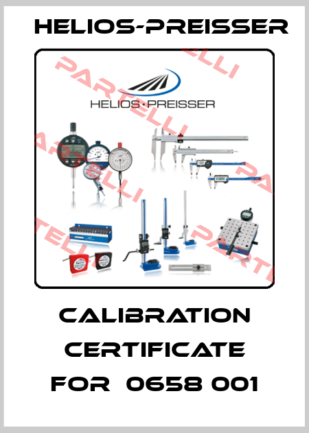calibration certificate for  0658 001 Helios-Preisser