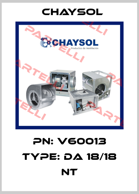 PN: V60013 Type: DA 18/18 NT Chaysol