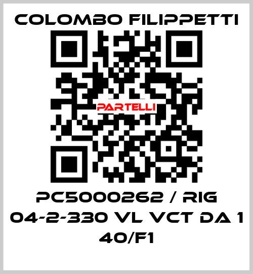PC5000262 / RIG 04-2-330 VL VCT DA 1 40/F1 Colombo Filippetti
