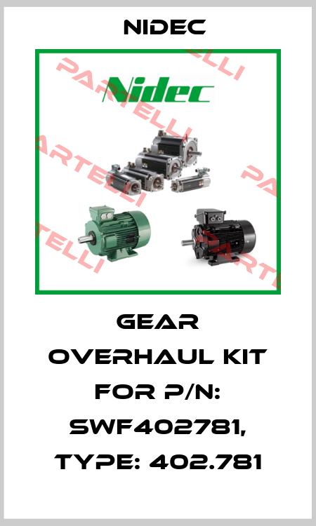 gear overhaul kit for P/N: SWF402781, Type: 402.781 Nidec