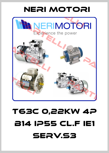 T63C 0,22kw 4P B14 IP55 CL.F IE1 serv.S3 Neri Motori