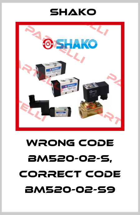 wrong code BM520-02-S, correct code BM520-02-S9 SHAKO