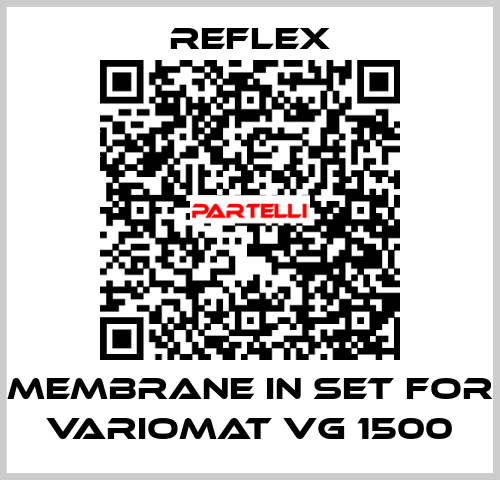 Membrane in set for Variomat VG 1500 reflex