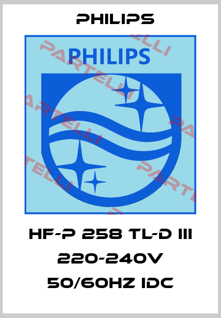 HF-P 258 TL-D III 220-240V 50/60Hz IDC Philips