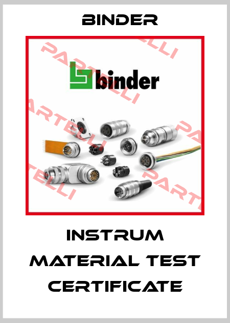INSTRUM material test certificate Binder