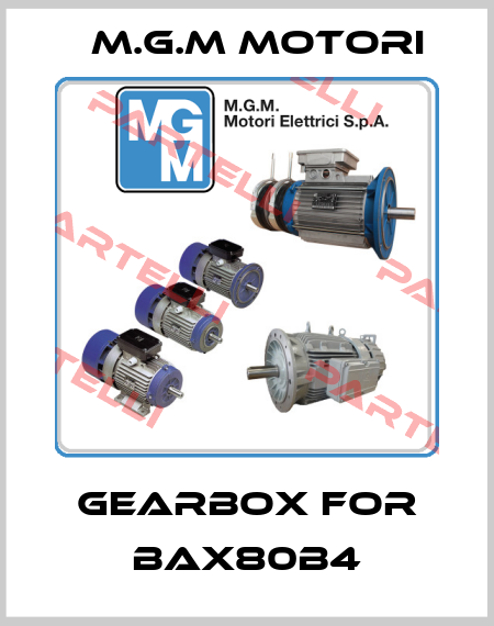gearbox for BAX80B4 M.G.M MOTORI