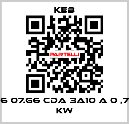 G6 07.G6 CDA 3a10 A 0 ,75 KW KEB