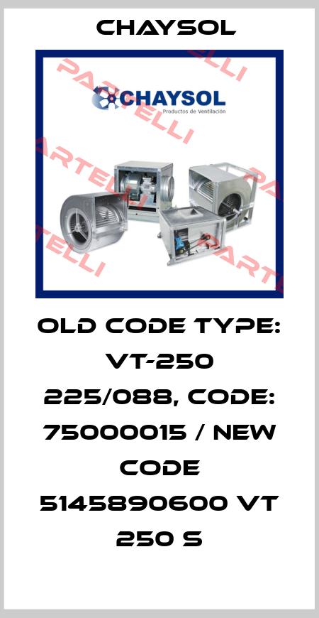 Old code Type: VT-250 225/088, Code: 75000015 / New code 5145890600 VT 250 S Chaysol