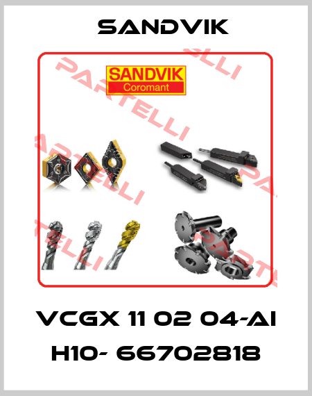 VCGX 11 02 04-AI H10- 66702818 Sandvik