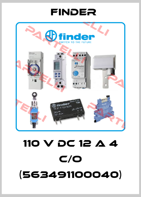 110 V DC 12 A 4 C/O (563491100040) Finder