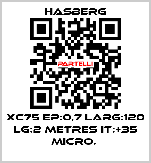 XC75 EP:0,7 LARG:120 LG:2 METRES IT:+35 MICRO.  Hasberg