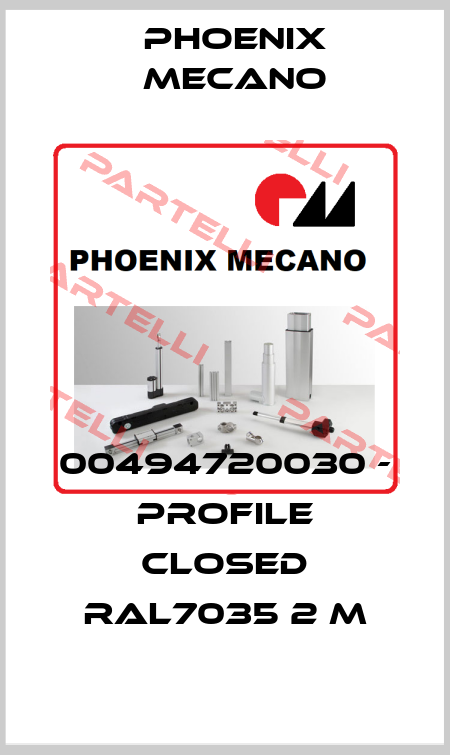00494720030 - Profile closed RAL7035 2 m Phoenix Mecano