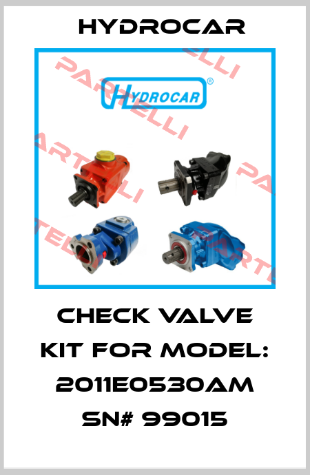 Check Valve Kit for Model: 2011E0530AM SN# 99015 Hydrocar