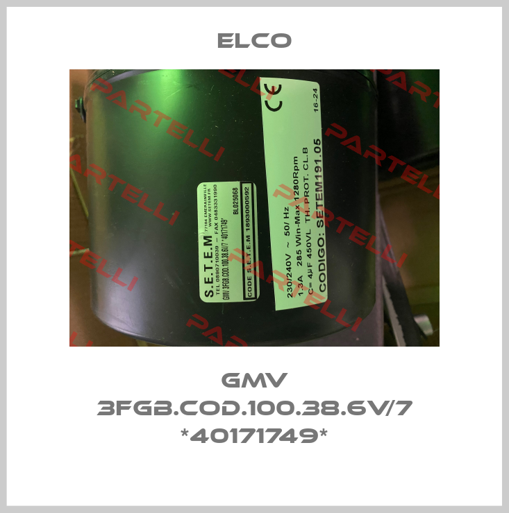 GMV 3FGB.COD.100.38.6V/7 *40171749* Elco