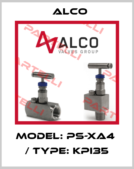 MODEL: PS-XA4  / TYPE: KPI35 Alco