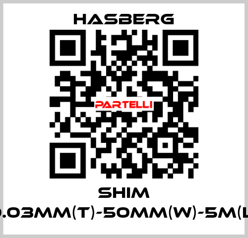 SHIM 0.03MM(T)-50MM(W)-5M(L) Hasberg
