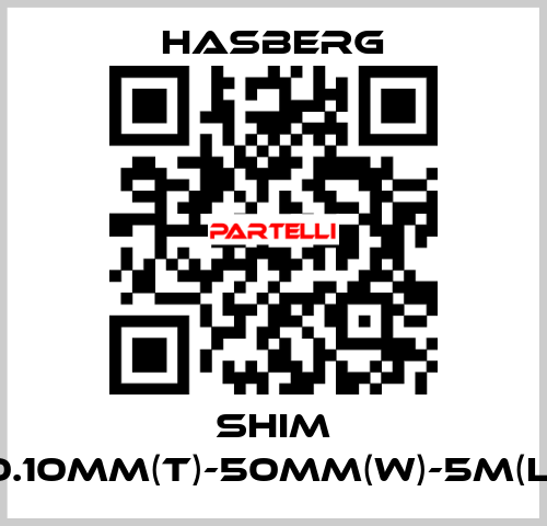 SHIM 0.10MM(T)-50MM(W)-5M(L) Hasberg