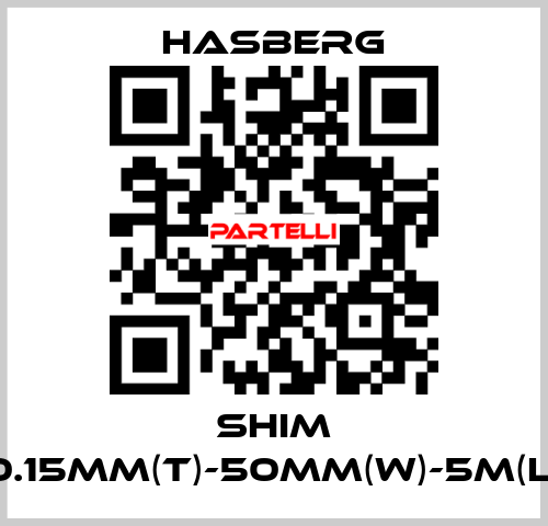 SHIM 0.15MM(T)-50MM(W)-5M(L) Hasberg