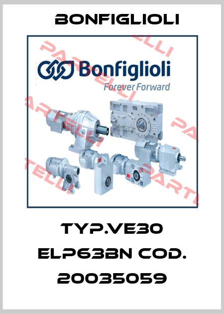 Typ.VE30 ELP63BN Cod. 20035059 Bonfiglioli