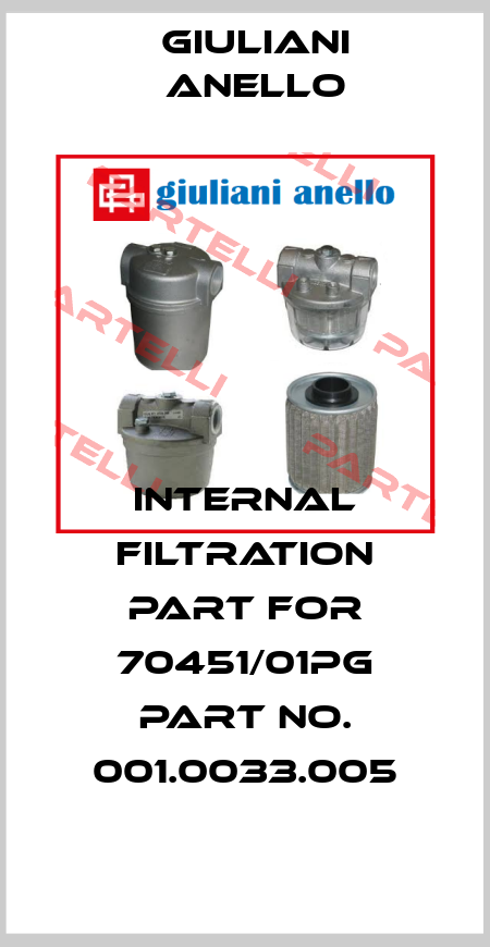 internal filtration part for 70451/01PG part no. 001.0033.005 Giuliani Anello