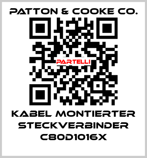Kabel montierter Steckverbinder C80D1016x Patton & Cooke Co.