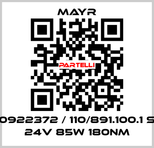 0922372 / 110/891.100.1 s 24v 85w 180Nm Mayr
