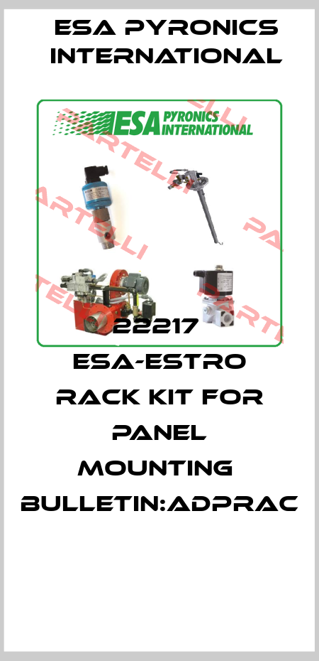22217  ESA-ESTRO RACK KIT FOR PANEL MOUNTING  Bulletin:ADPRAC  ESA Pyronics International